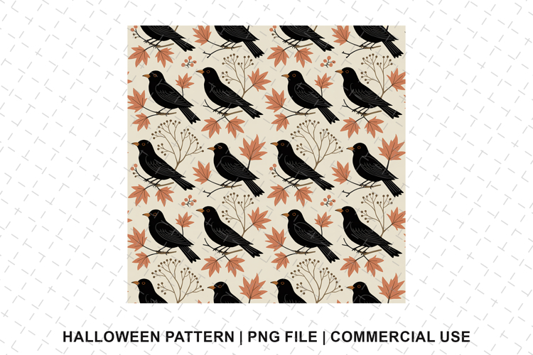 Halloween Crow Pattern Png | Sublimation | Digital Paper
