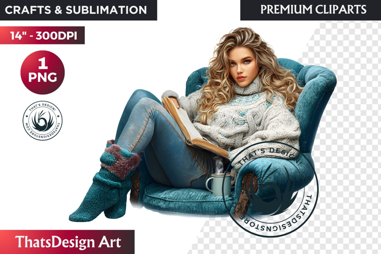 Cosy Winter Girl Clipart, Fashion Girl PNG, christmas