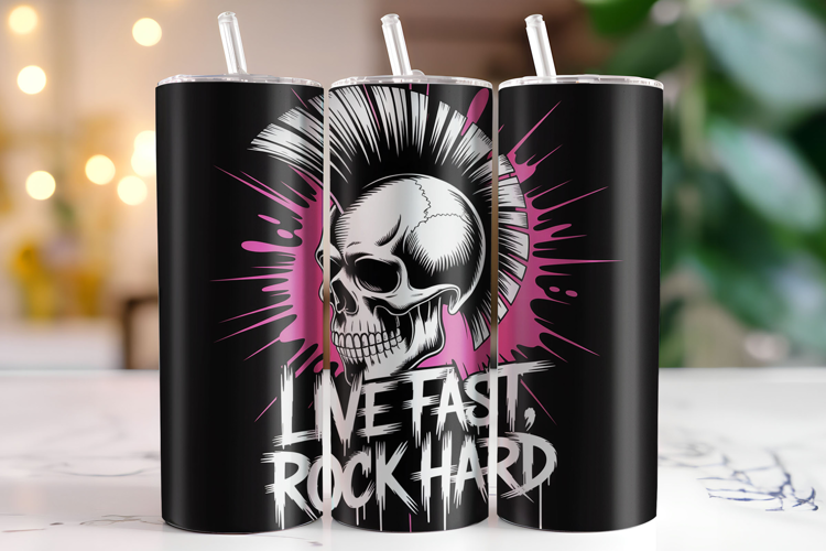 Live Fast Rock Hard Tumbler Wrap | Sublimation