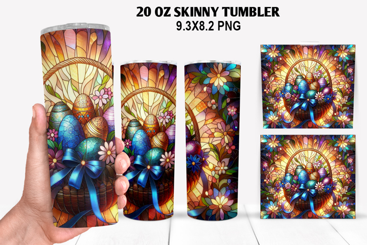 Skinny Tumbler 20oz Wrap Design, Easter Tumbler PNG Design