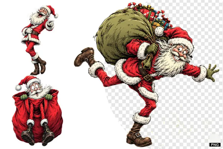 Funny Quirky Santa PNGs