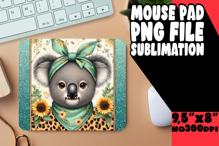 Blissful Mouse Mat Sublimation PNG, Cute Animals