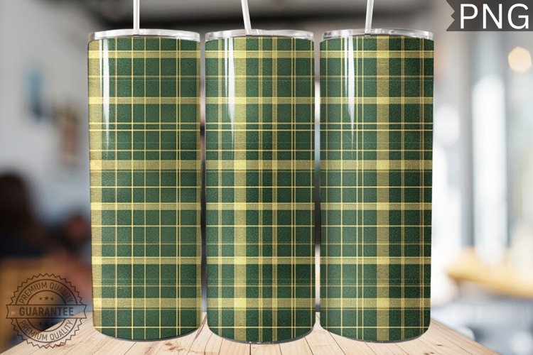 Green Plaid Tumbler Wrap - High Quality 300 Dpi