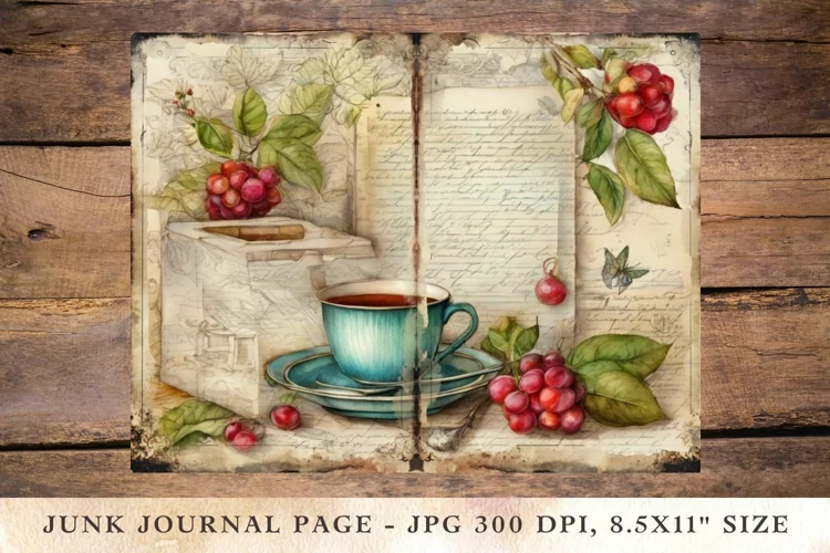 Printable Junk Journal Pages tea 10