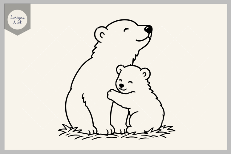 Mama Bear and Cub Svg, Bear Hug SVG, Wildlife SVG, Baby Bear