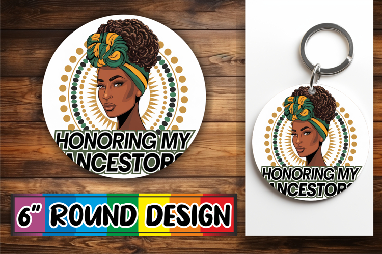 Radiant Circle Ornaments Design, Black Woman