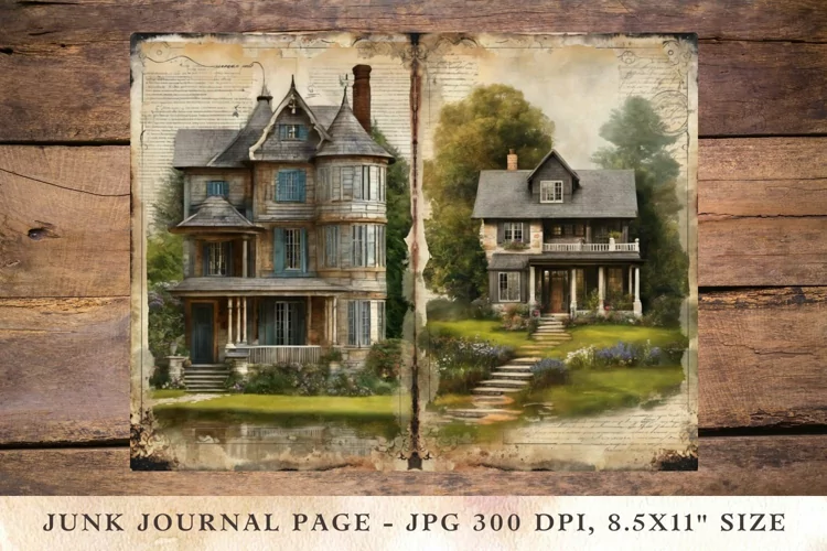 Printable Junk Journal cottage house 10