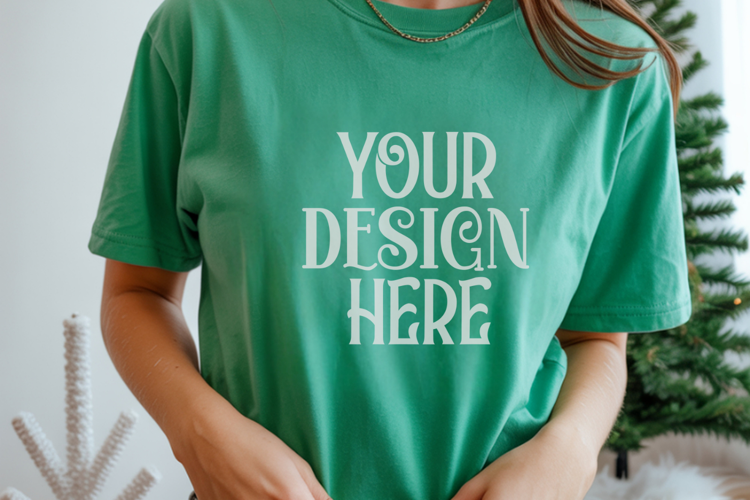 Island Green Comfort Colors 1717 Christmas Mockup, CC 1717