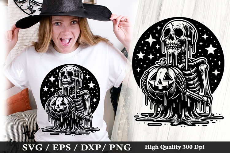 Melting Skeleton SVG Design - Skeleton T shirt Design