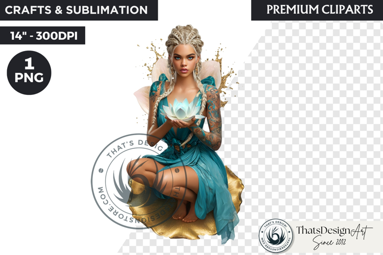 Royal Lotus Princess Fantasy Goddess Floral Clipart