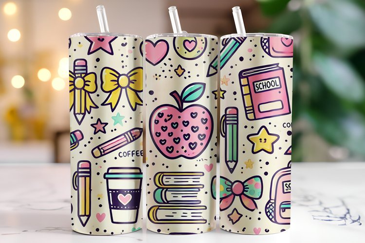 Bow & Books Tumbler Wrap | Sublimation | Tumblers
