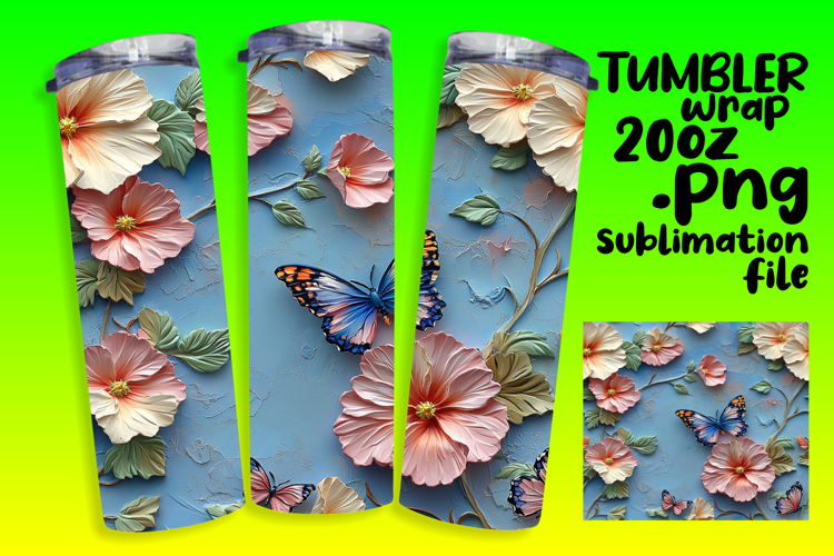 High-Quality 20oz Tumbler Design , 3D Flower