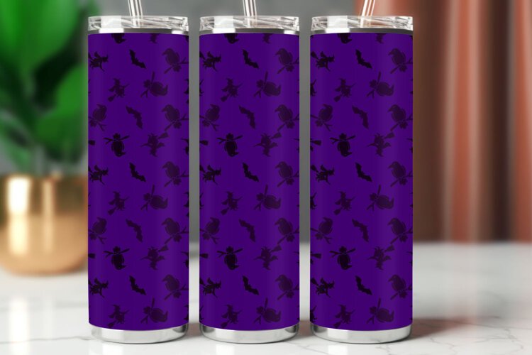 Halloween Tumbler Wrap Seamless Pattern example image 1