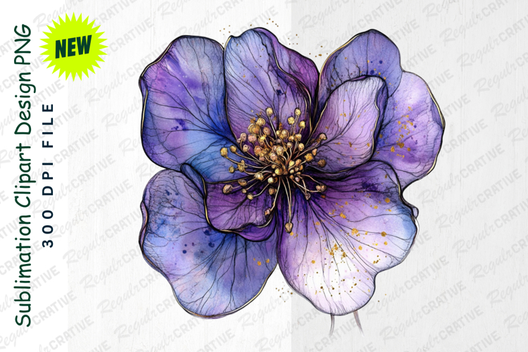 Purple Flower Clipart Image 3