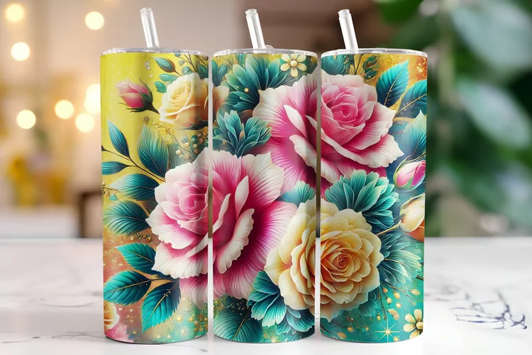 Flowers Tumbler Wrap | Sublimation | Tumblers