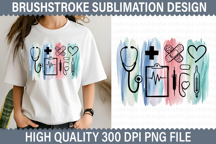 Nurse Brushstroke Sublimation Design - Brushstroke PNG