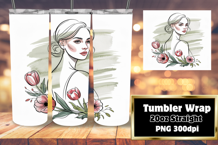Original 20oz Tumbler Artwork , Beauty Woman
