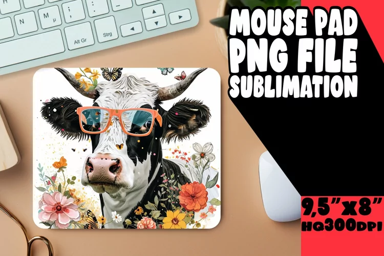 Blossom Bloom Cow Spring Mouse Pad: Sublimation Fun