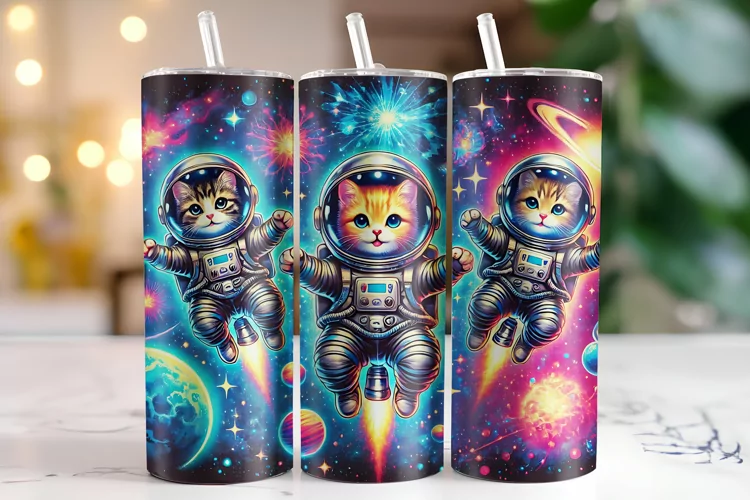 Space Cats Tumbler Wrap | Sublimation | Tumblers