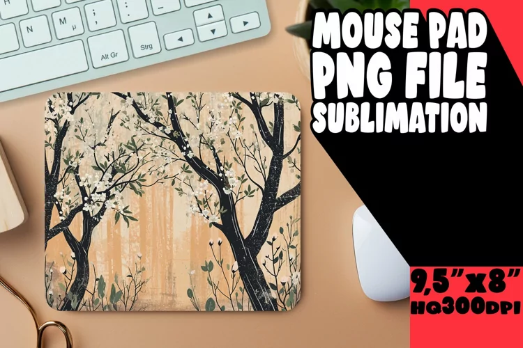 Tranquil Blossoms: Spring Mouse Pad Sublimation