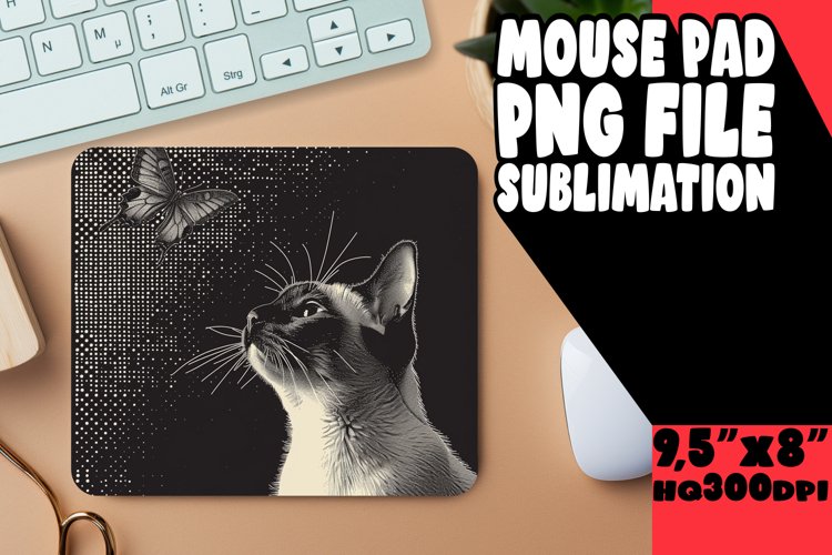 Enchanting Feline Sublimation Mouse Pad example image 1