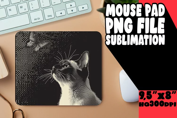 Enchanting Feline Sublimation Mouse Pad