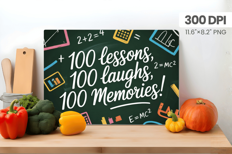 100 days of school Cutting Board PNG Design, Teacher PNG