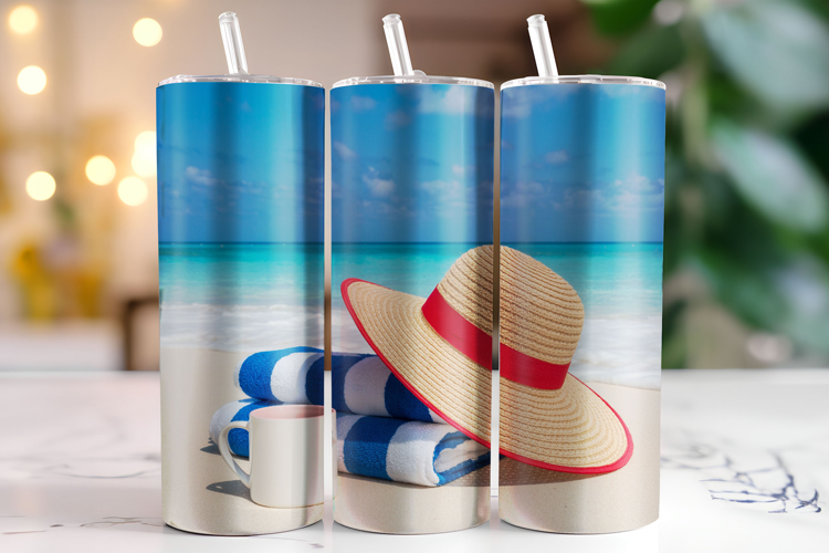 Beach Tumbler Wrap | Sublimation | Tumblers