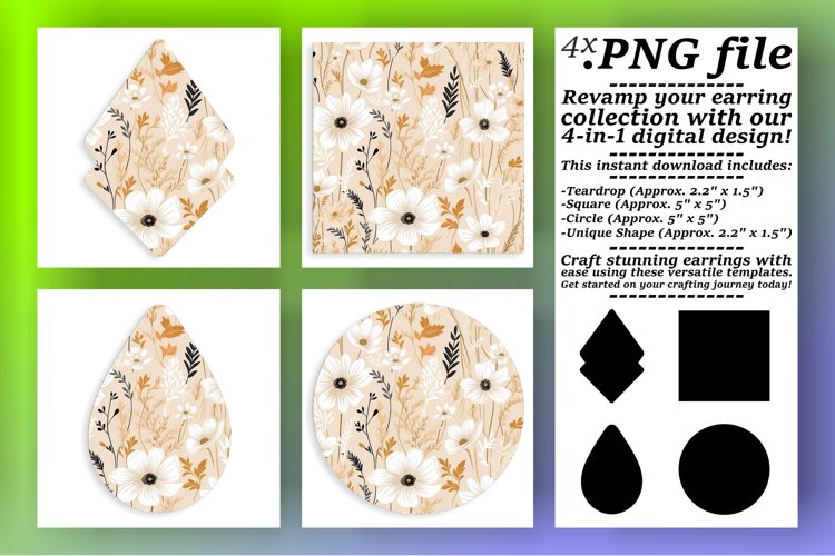 Nature's Beauty: Boho Flower Sublimation Charms example image 1