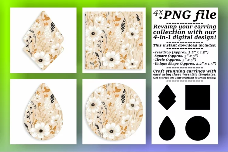 Nature's Beauty: Boho Flower Sublimation Charms