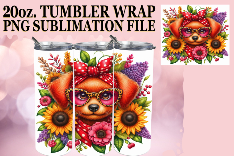 Cheerful evenings 20oz tumbler wrap, Cute Animals