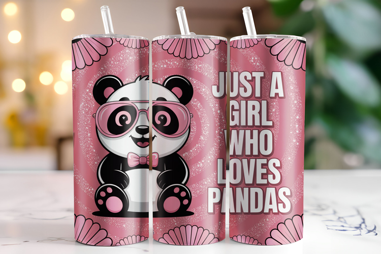 Just a Girl who Loves Pandas Tumbler Wrap | Sublimation