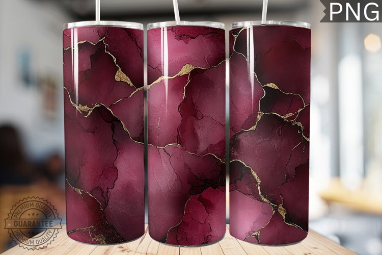 Burgundy Alcohol Ink Tumbler Wrap - High Quality 300 Dpi