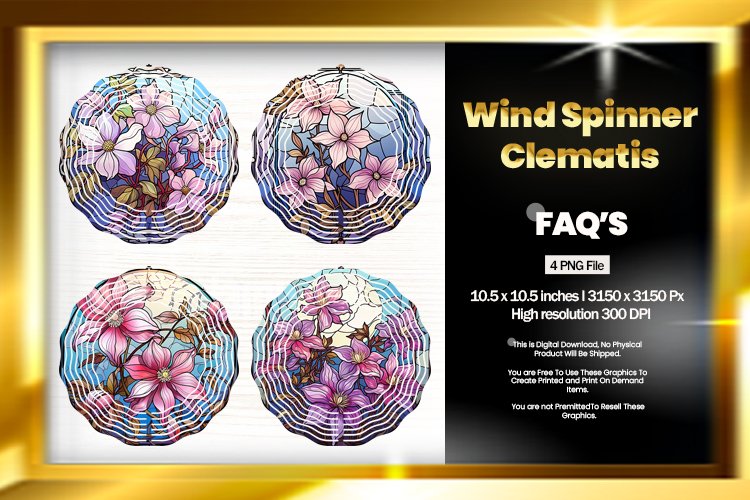 Clematis Wind Spinner Sublimation - 04 Variations example image 1