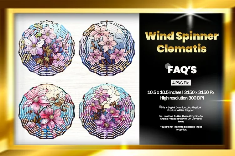 Clematis Wind Spinner Sublimation - 04 Variations