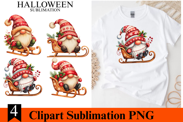 4 Christmas Gnome Clipart PNG | Merry Christmas Png