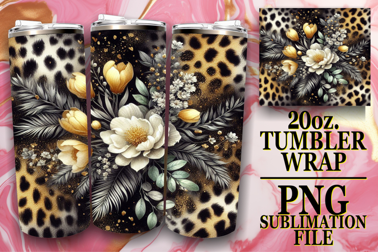 Uplifting moments 20oz tumbler wrap, Leopard Prints