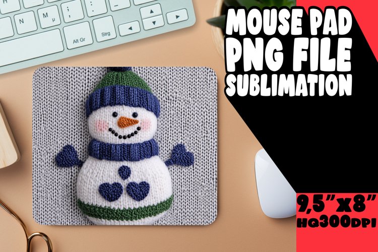 Luminous Mouse Mat Sublimation, Snowman