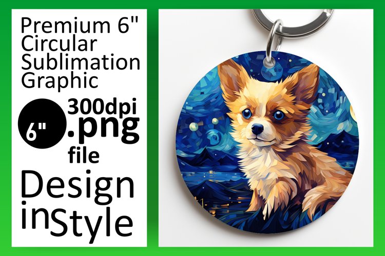 Abstract Dog Round Design Colorful PNG Art