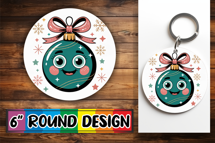 Blissful Keychain Circle Style, Cute Christmas