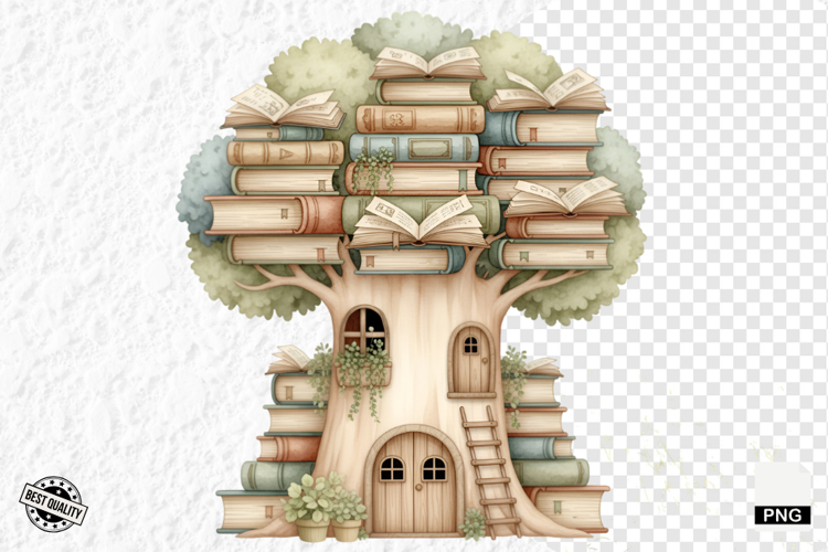 Summer Books Tree Clipart