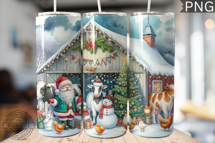 Farm Animals Tumbler Wrap - Christmas Tumbler Design