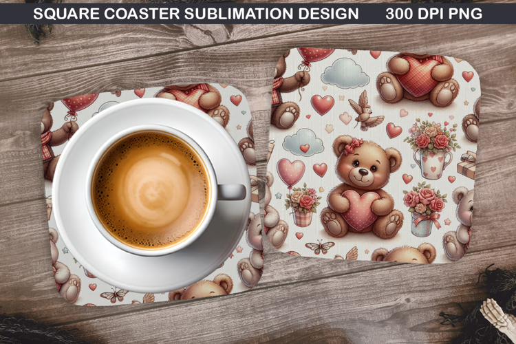 Valentine Coaster Sublimation, Valentine Coaster PNG Design