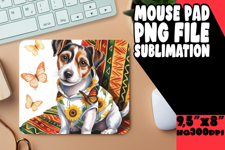 CHEERFUL MOUSE PAD INSPIRATIONAL PNG, Cute Dog
