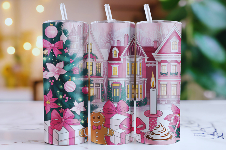 Merry Christmas Santa House Tumbler Wrap | Christmas Wrap