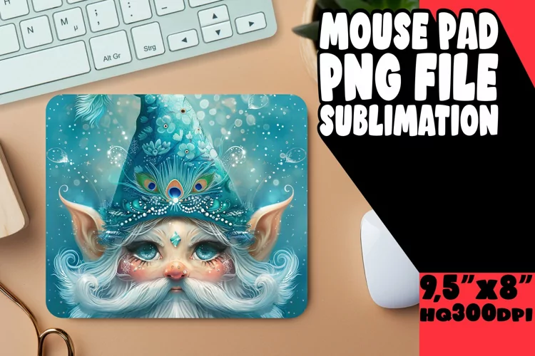 Enchanted Encounters: Gnome Mouse Pad Design Sublimation