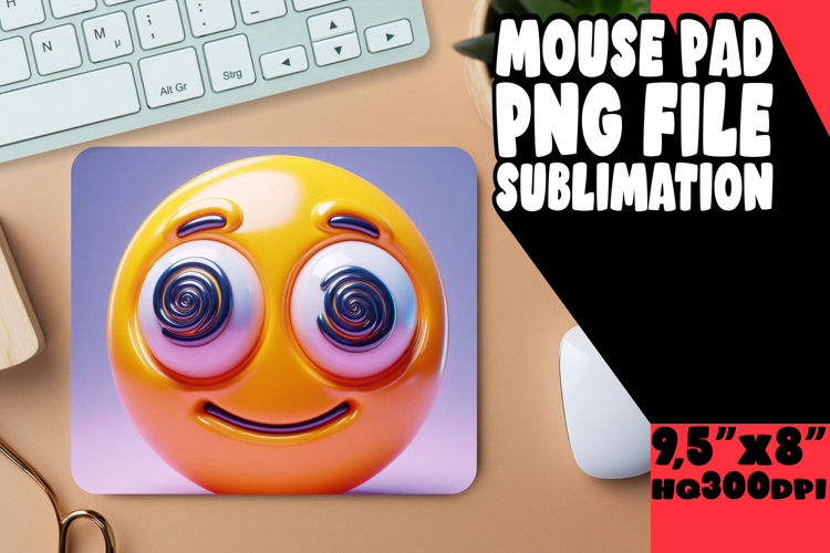 Blissful Mouse Pad Sublimation Ideas, 3D Emoji