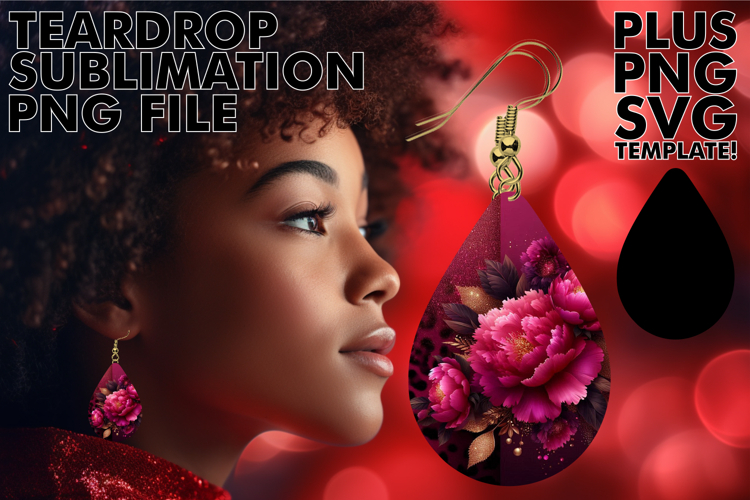Creative Teardrop Earrings PNG, Leopard Prints