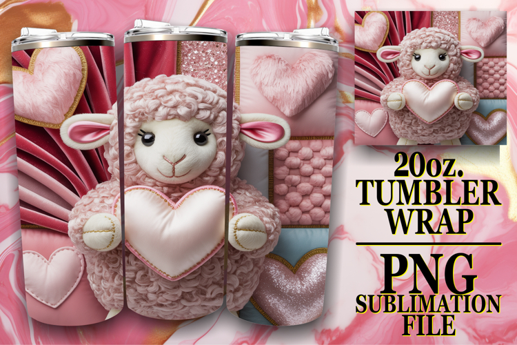 Enchanted Journeys 20oz tumbler wrap, Valenines Animals