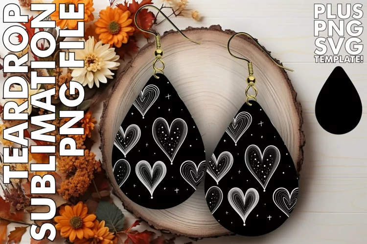 Chic Heart Sublimation Dangles